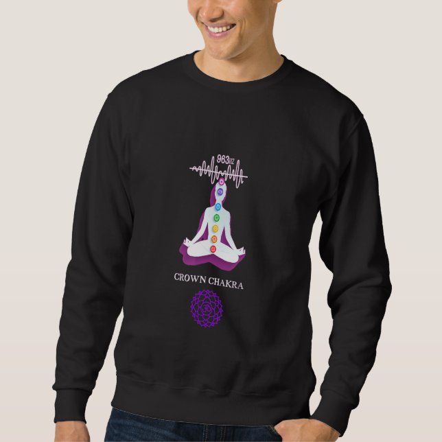 Krona Chakra Meditation Lång Ärmad Tröja (Framsida)
