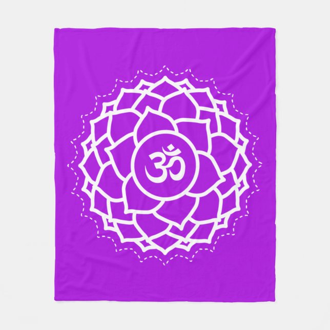 Krona Chakra | Sahasrara | Lila | Meditation Fleecefilt (Framsidan)