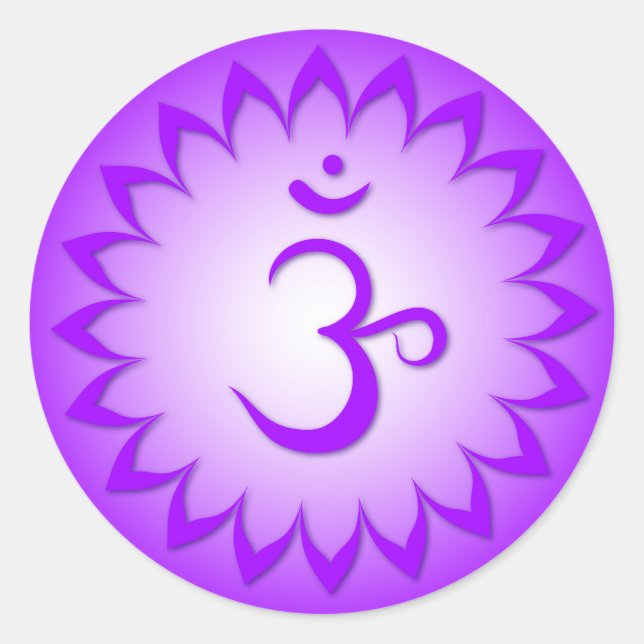 Krona Chakra - Sahasrara Runt Klistermärke (Framsida)