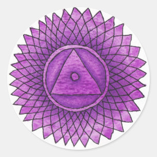 Krona Chakra Sticker Runt Klistermärke