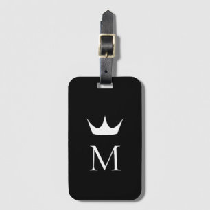 Krona Elegant Monogram Black and White Bagagebricka