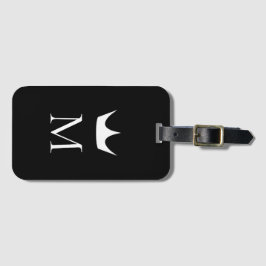 Krona Elegant Monogram Black and White Bagagebricka