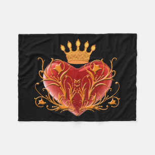 Krona Filigree Heart Fleece Blanket