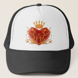 Krona Filigree Heart Hat Truckerkeps