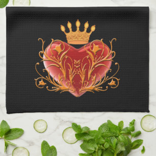 Krona Filigree Heart Kitchen Towel Kökshandduk