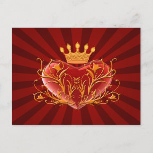 Krona Filigree Heart-kort Vykort