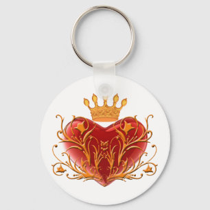 Krona Filigree Heart Nyckelring