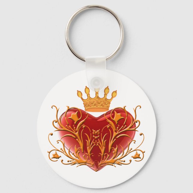 Krona Filigree Heart Nyckelring (Framsida)