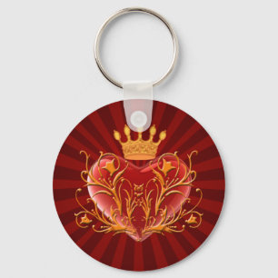 Krona Filigree Heart Nyckelring