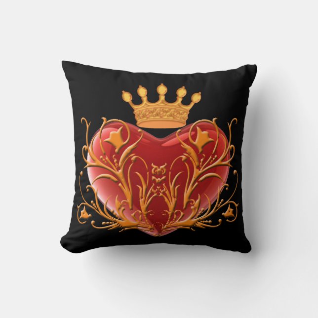 Krona Filigree Heart Reversible Pillow Kudde (Framsida)