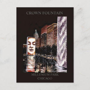 Krona Fontän Millenium Park Randsom Art Vykort