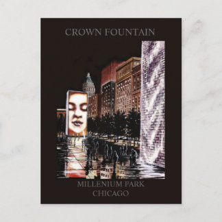 Krona Fontän Millenium Park Randsom Art Vykort