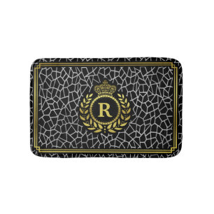 Krona för kran för lagrar för svart för art badrumsmatta