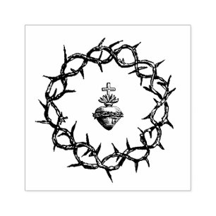 Krona från Thorn Helig Heart of Jesus Religiösa Stämpel