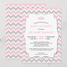 Krona Girl har Bok Baby Shower inbjudningskort