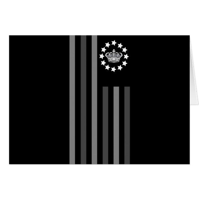 KRONA GRÅTT - FLAGGA HÄLSNINGSKORT (Framsidan Horizontal)