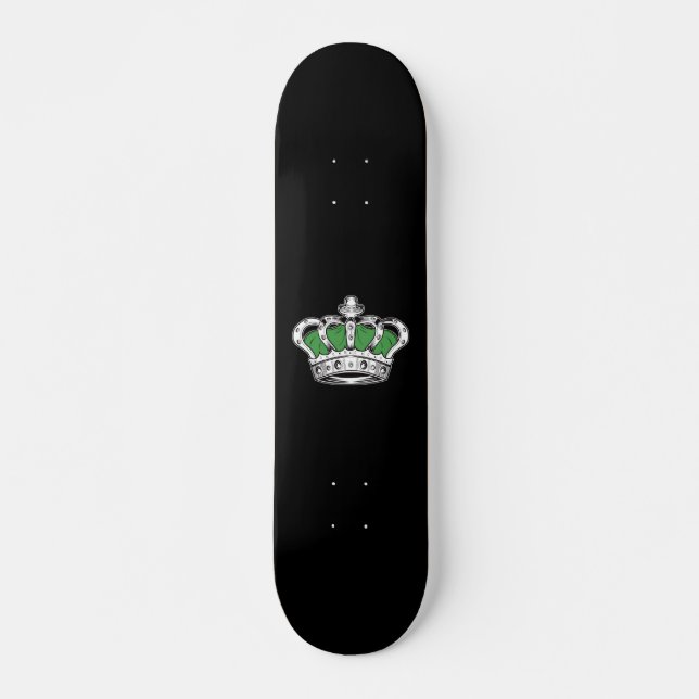 KRONA - GRÖNT MINI SKATEBOARD BRÄDA 18,5 CM (Framsida)