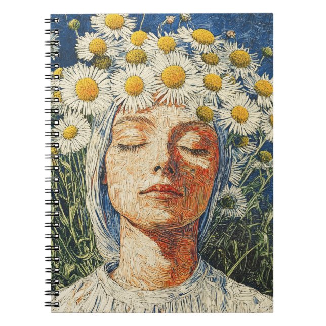 Krona i bärbara datorer med texturerad naturart anteckningsbok (Framsidan)