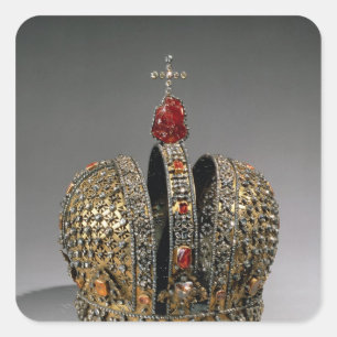 Krona i Empress Fyrkantigt Klistermärke