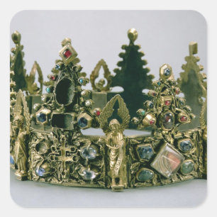 Krona i St. Louis, 1300-talet (silver-gilt) Fyrkantigt Klistermärke