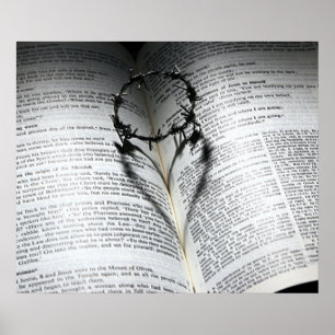 Krona i Thorns Heart and Bible Poster