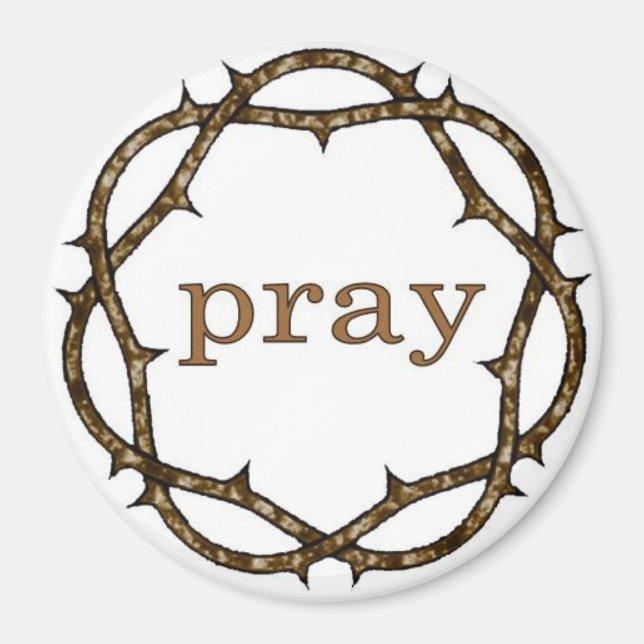 Krona i Thorns Lenten PRAY Magnet (Framsidan)