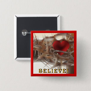 Krona i Thorns och Heart Button Knapp