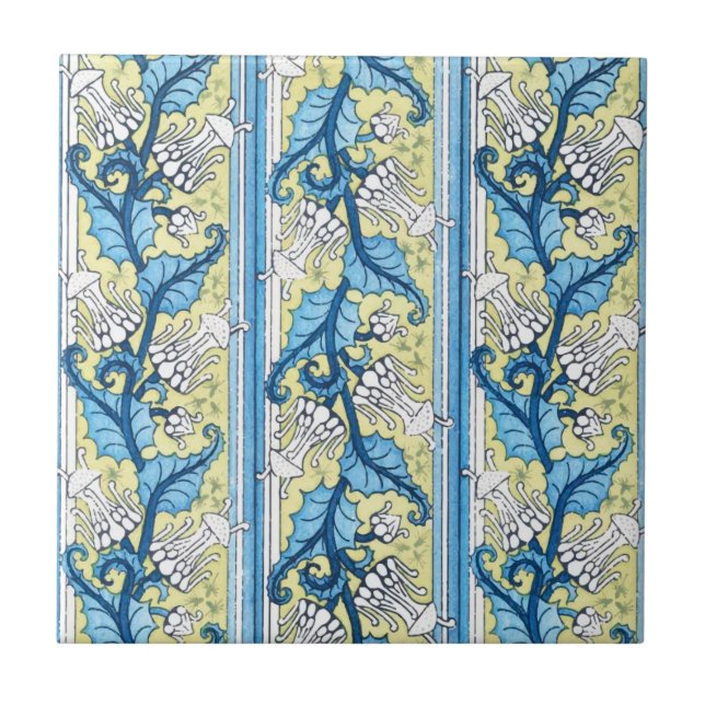 Krona Imperial Gult Blu Art nouveau Ceramic Tile Kakelplatta (Framsidan)