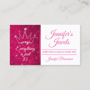 Krona Judiska tillbehör Gnistra Rosa Bling Girl Visitkort