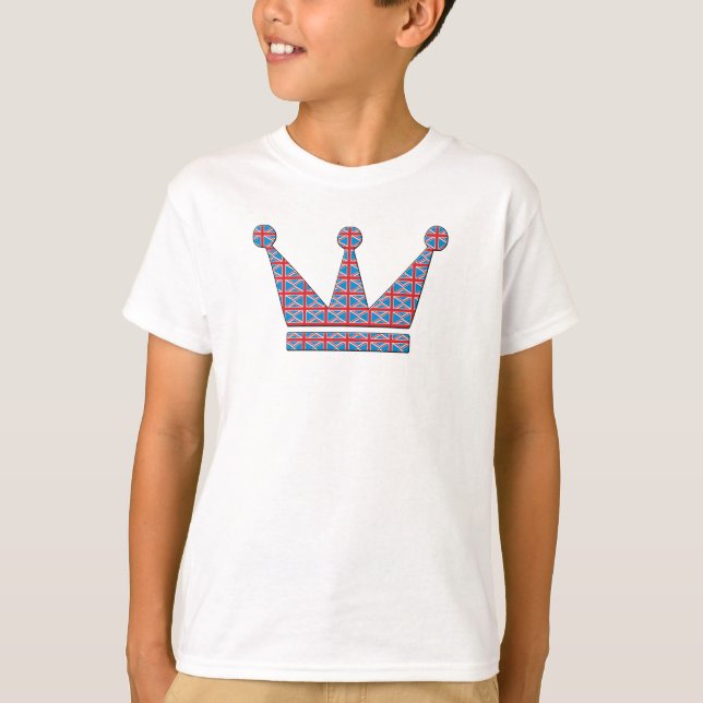 Krona med Mönster i unionen Jack T-Shirt (Framsida)