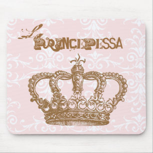 Krona Mousepad för för LaPrincepessa rosor och Musmatta