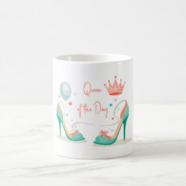 Krona och höga klackar – Glamoröst Rosa & Mint Tem Kaffemugg