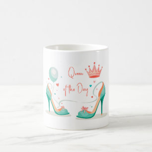 Krona och höga klackar – Glamoröst Rosa & Mint Tem Kaffemugg