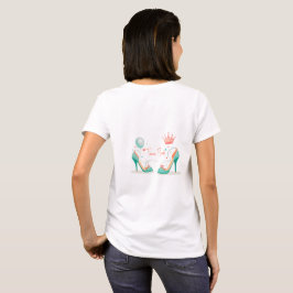 Krona och höga klackar – Glamoröst rosa och mint t Shirt
