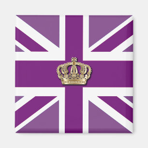 Krona och Union Jack Patriotic Magnet