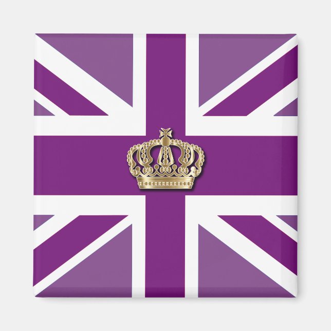 Krona och Union Jack Patriotic Magnet (Framsidan)