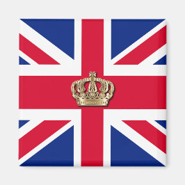 Krona och Union Jack Patriotic Magnet