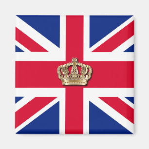 Krona och Union Jack Patriotic Magnet