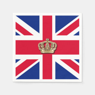 Krona och Union Jack Patriotic Pappersservett