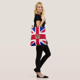 Krona och Union Jack Patriotic Tote Bag Tygkasse