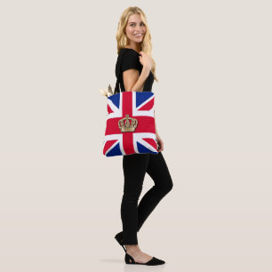Krona och Union Jack Patriotic Tote Bag Tygkasse