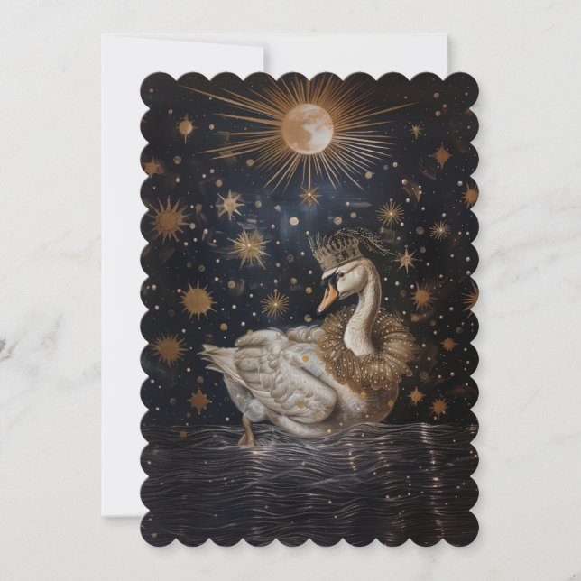 Krona - Platt inbjudan storlek 12,7 cm x 17,8 cm (Framsida)