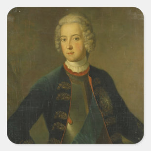 Krona Prince Frederick II, 1728 Fyrkantigt Klistermärke