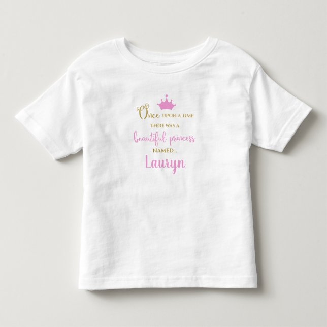 Krona Princess Personlig Namn T-shirt (Framsida)