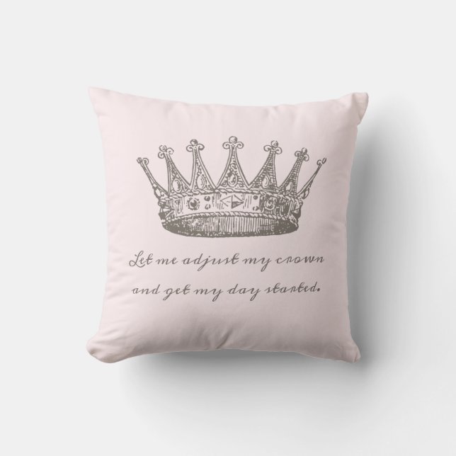 Krona prinsessan Pillow, låt mig justera min krona Kudde (Framsida)