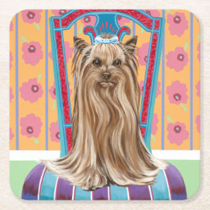 Krona prinsessan Yorkie Underlägg Papper Kvadrat