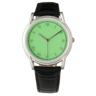 Krona Protector Black and Grönt Leather Watch Armbandsur