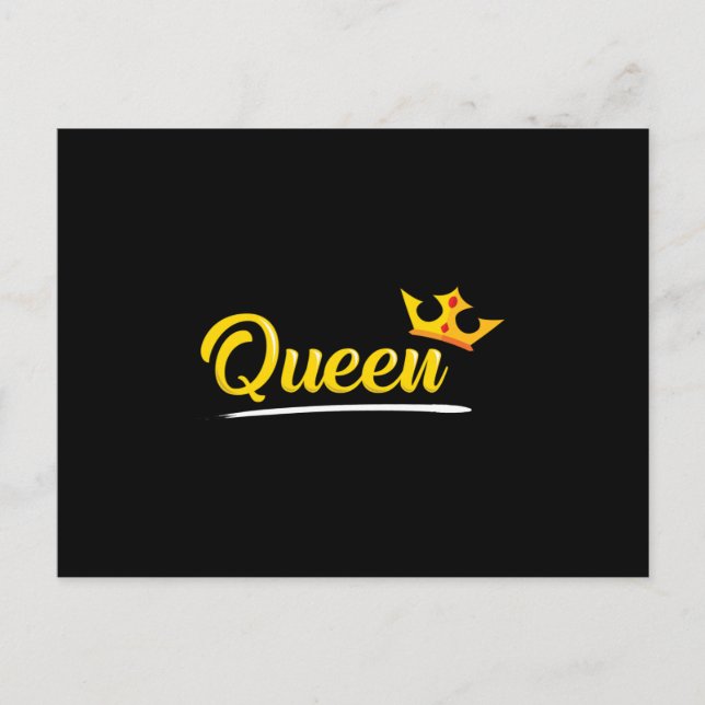 Krona Queen Princess Guld Royal Funny Gift Idea Vykort (Framsida)