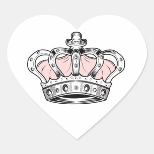 KRONA - ROSA HJÄRTFORMAT KLISTERMÄRKE