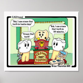 Krona som utskrift av tand poster